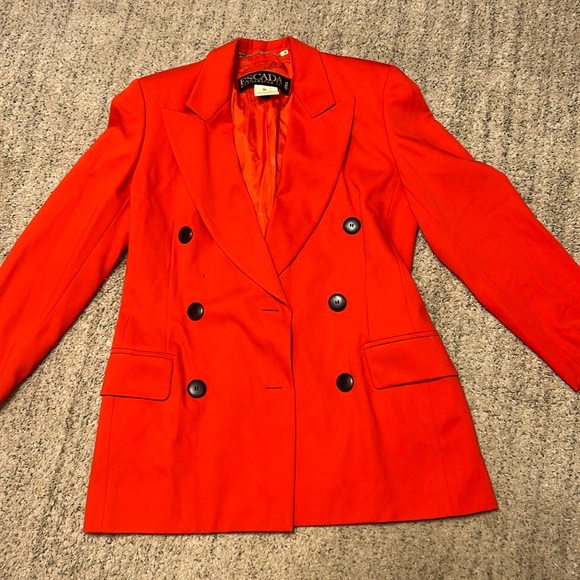 ESCADA by Margaretha Ley vintage blazer size 38 red - Picture 1 of 7